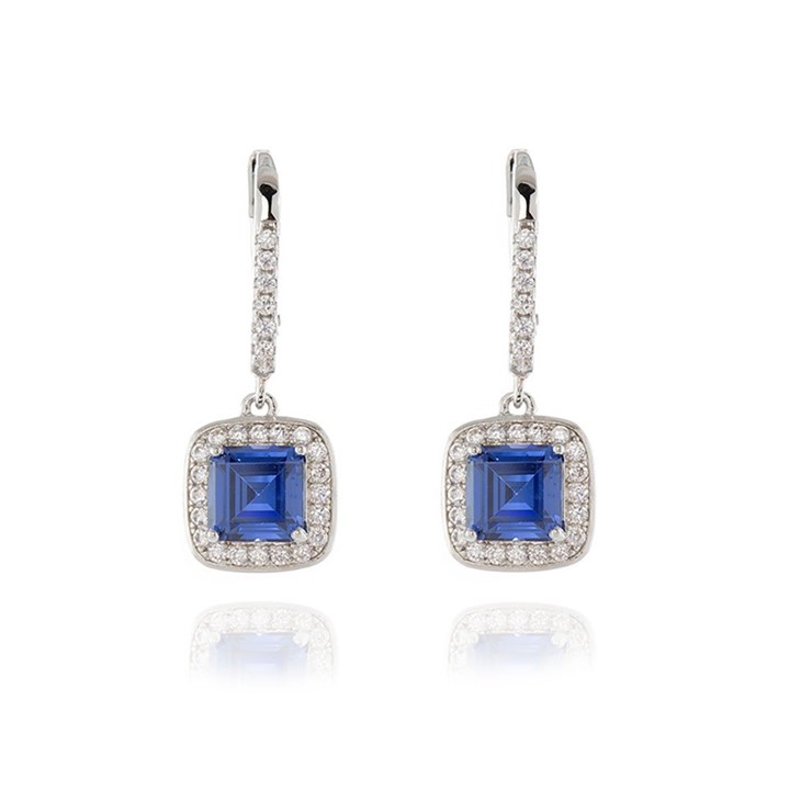 Cachet Idola Blue And White Cubic Zirconia Drop Earrings - J7433