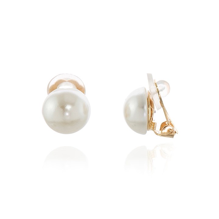 Cachet Bibi Gold Tone Simulated Pearl Clip On Earrings - J7459