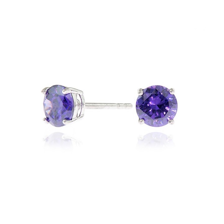 Cachet Lana Silver Violet Cubic Zirconia Stud Earrings - J7469