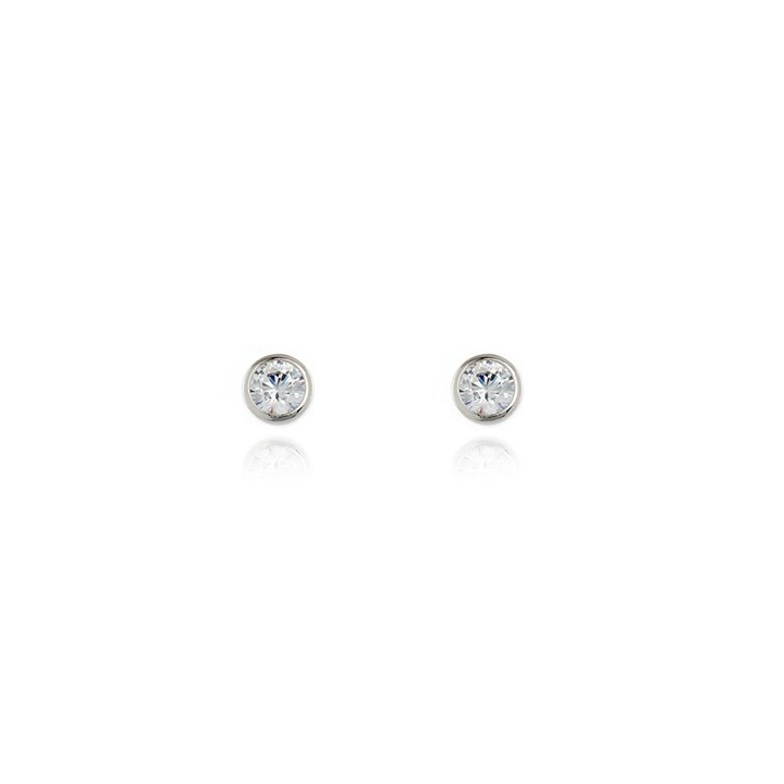 Cachet Hatsu Silver Tone Cubic Zirconia Stud Earrings - J7470