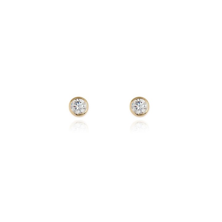 Cachet Hatsu Gold Tone Cubic Zirconia Stud Earrings - J7471