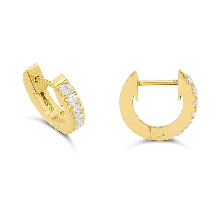 VIVA Gold Tone CZ Huggie Earrings - J76152