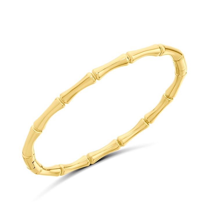 Viva Gold Tone Steel Bamboo Style Bangle - J76157