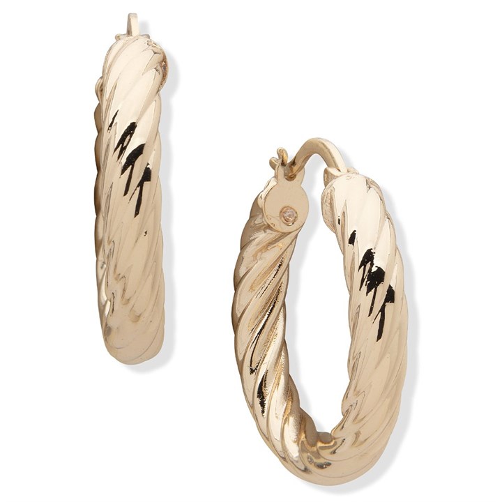 Anne Klein Gold Tone Hoop Earrings - J78380