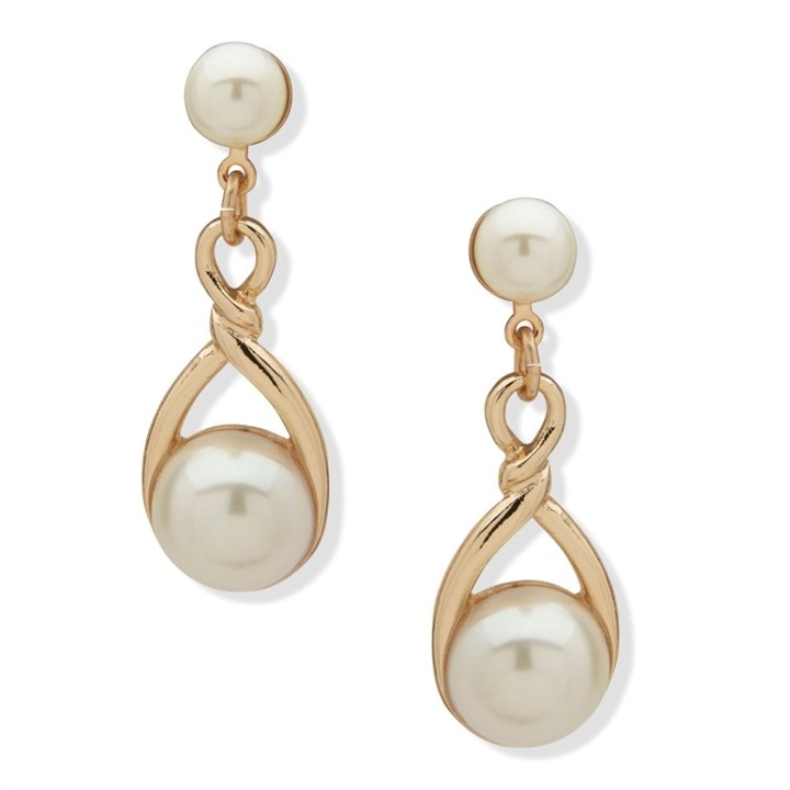 Anne Klein Simulated Pearl Drop Earrings - J78417