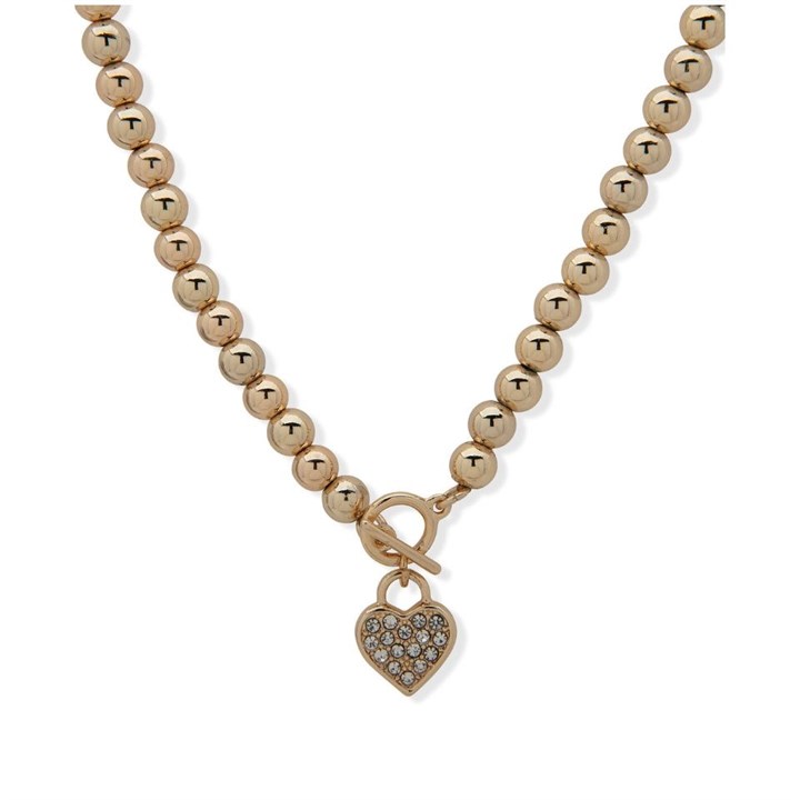 Anne Klein Beaded Heart Necklace - J78419