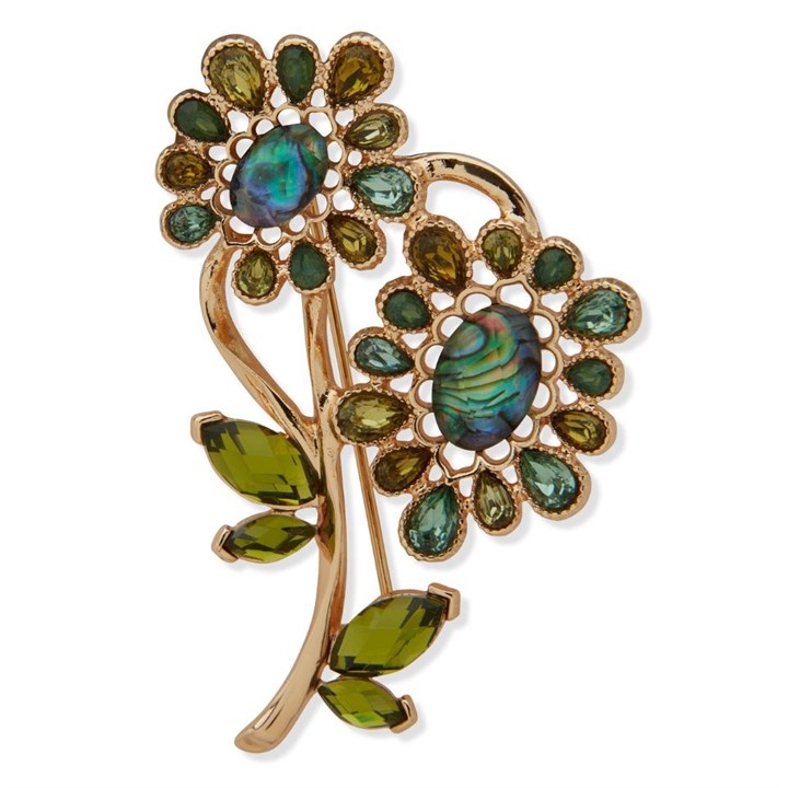 Anne Klein Gold Tone Flower Brooch - J78436
