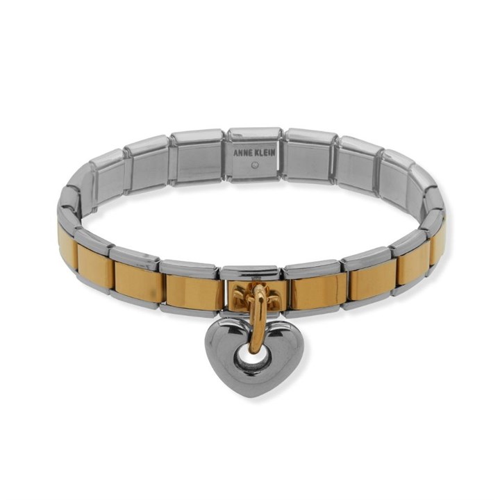 Anne Klein Two Tone Stretch Heart Bracelet - J78455