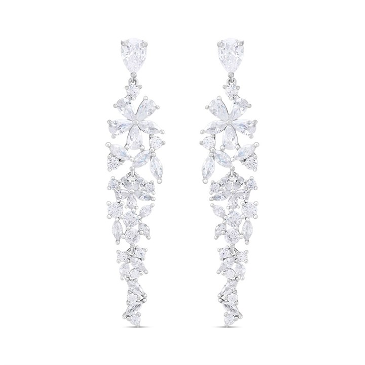 Crystal Allure CZ Waterfall Drop Earrings - J79107