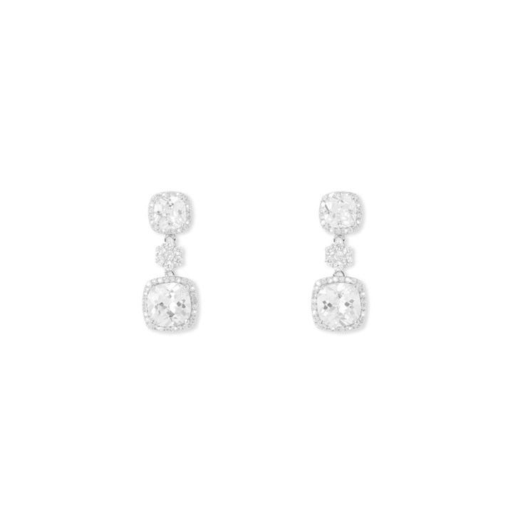 Crystal Allure CZ Square Drop Earrings - J79110