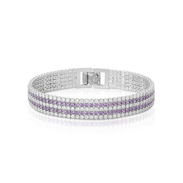 Crystal Allure CZ Five Row Lilac Bracelet - J79123