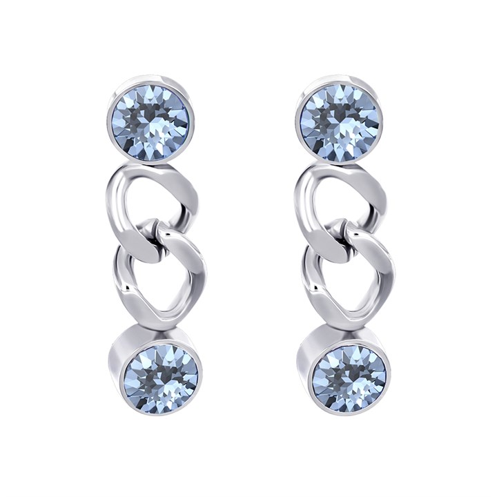Crystal Allure Light Sapphire Crystal Link Drop Earrings - J80102