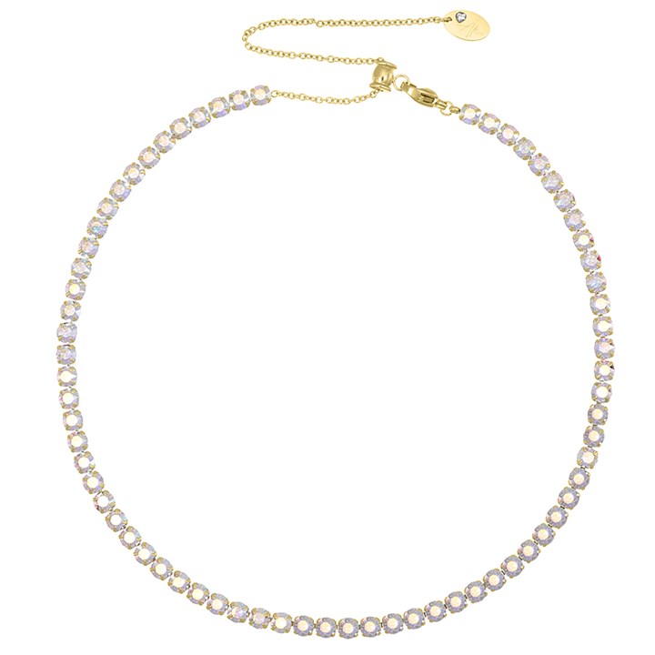 Crystal Allure Aurora Borealis Crystal Gold Tone Tennis Necklace - J80108
