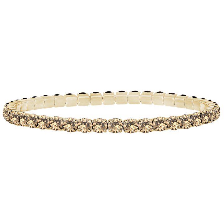 Crystal Allure Light Clear Topaz Crystal Gold Plated Elastic Bracelet - J80114