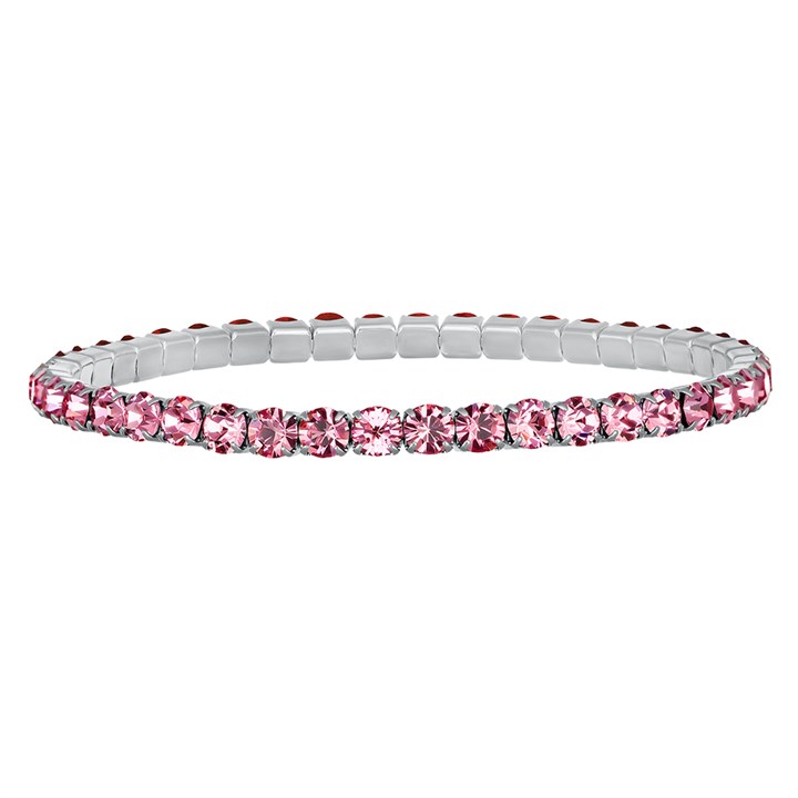 Crystal Allure Light Rose Crystal Elastic Bracelet - J80119