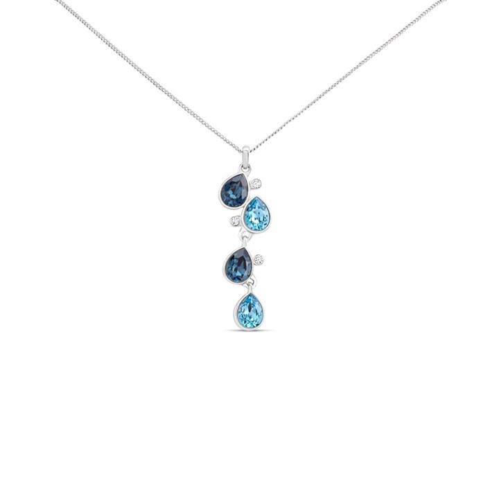 Crystal Allure Multi Blue Crystal Drop Necklace - J8062