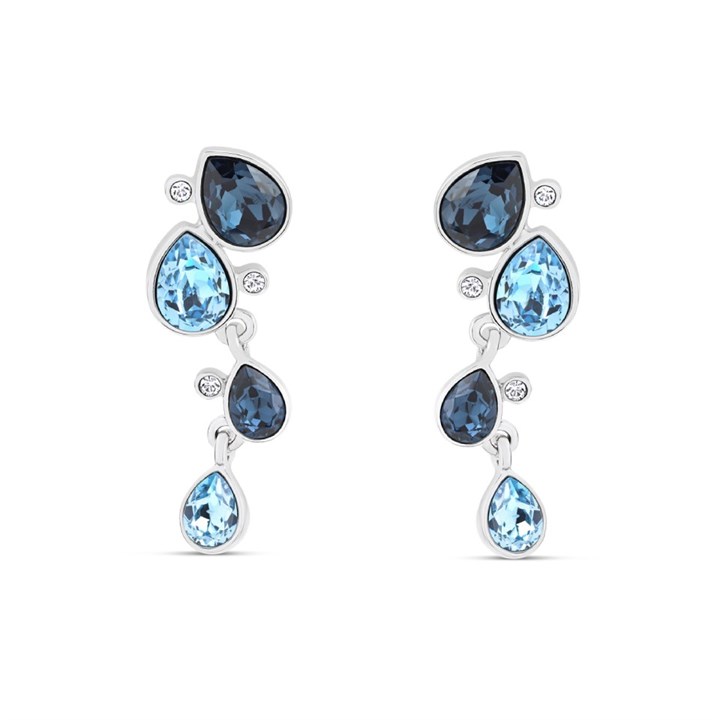 Crystal Allure Multi Blue Crystal Drop Earrings - J8063