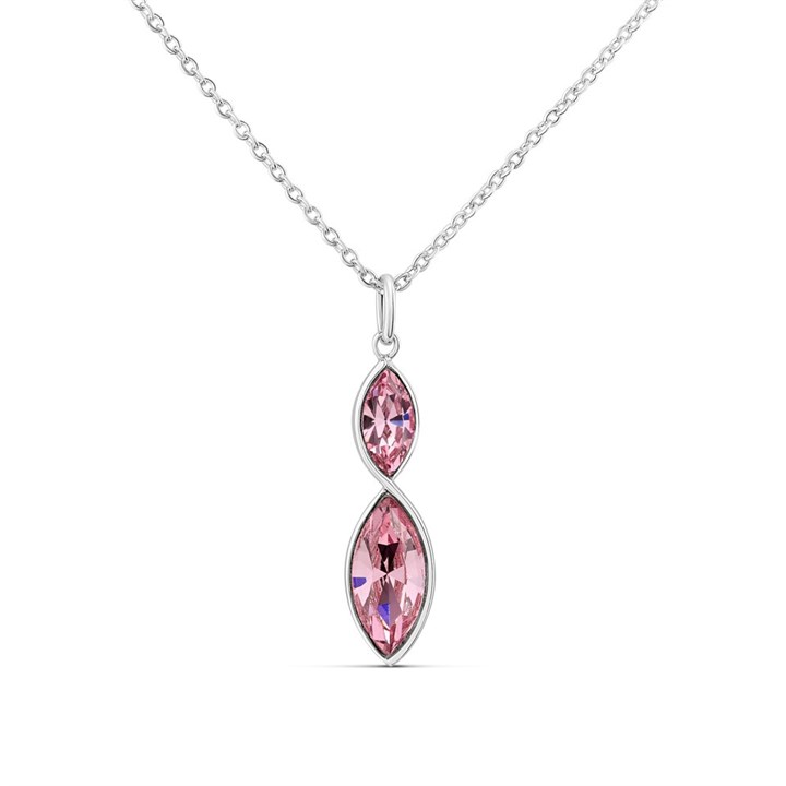 Crystal Allure Pink Crystal Twist Necklace - J8081
