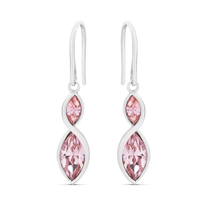 Crystal Allure Pink Crystal Drop Earrings - J8082