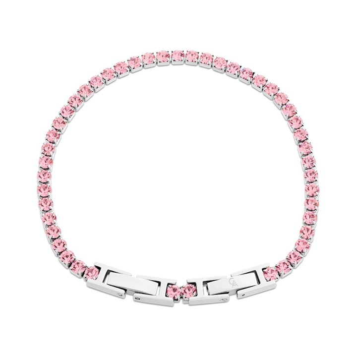Crystal Allure Pink Crystal Claw Set Tennis Bracelet - J8092