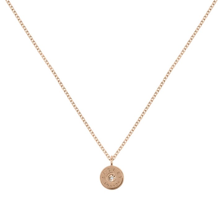 Radley RYJ2384 18ct Rose Plated Silver Diamond Disc Necklace - J81127