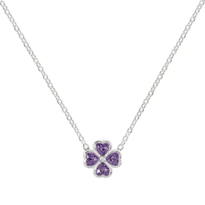Radley RYJ2517 Silver Purple Heart Flower Necklace - J81166