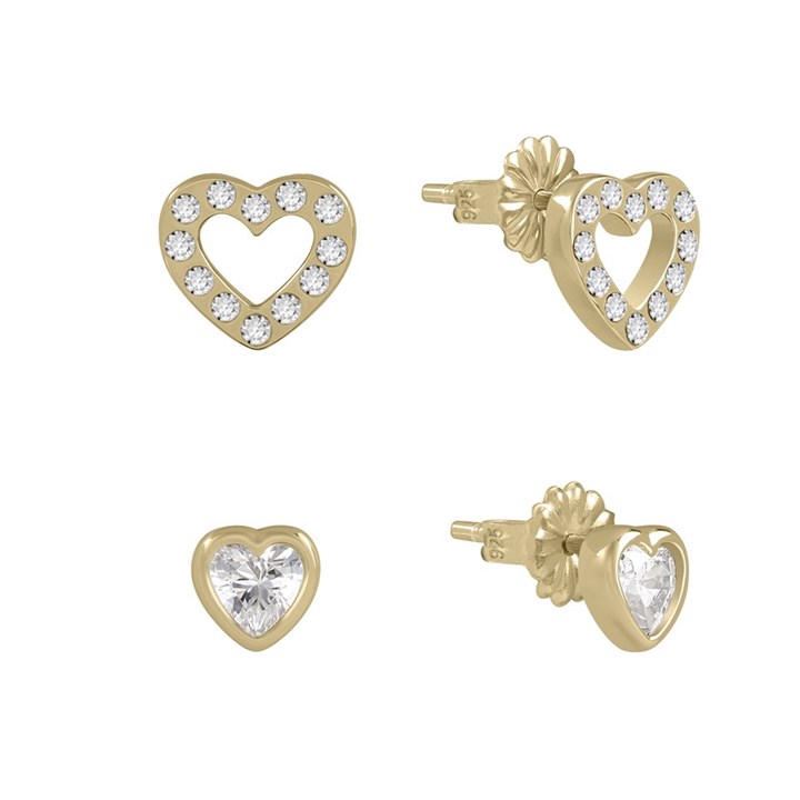 Radley RYJ1500 Gold Plated Sterling Silver CZ Heart Earring Set - J81204