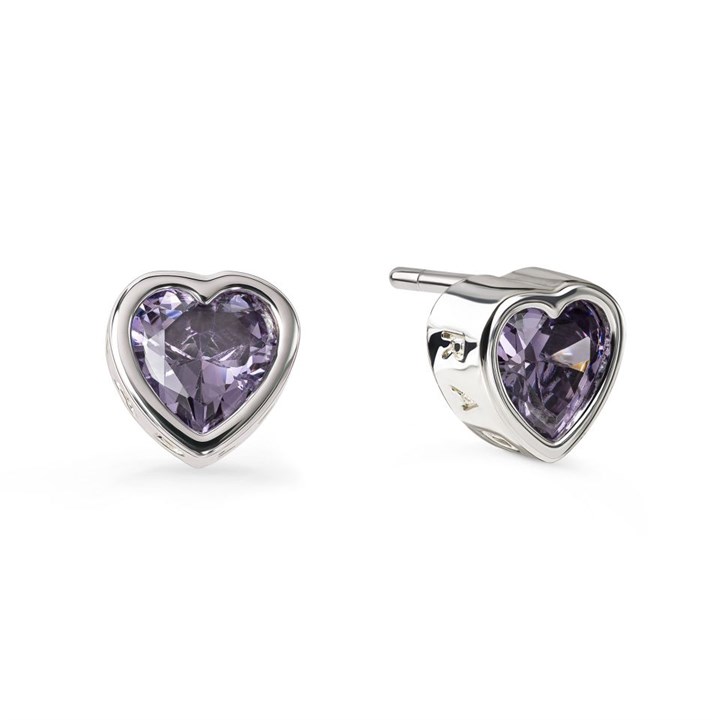 Radley RYJ1215S Silver Tone Lilac CZ Heart Stud Earrings - J81919