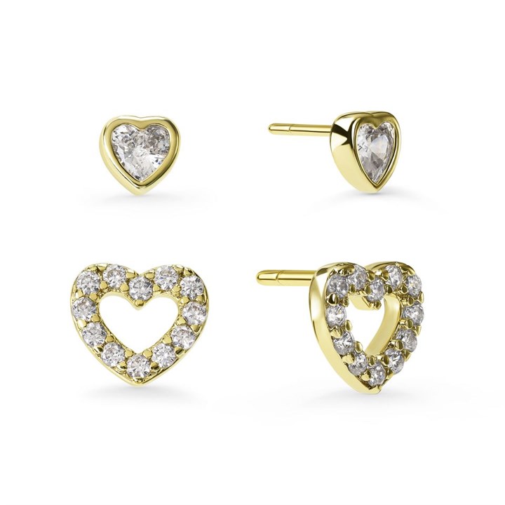 Radley RYJ1500S Gold Tone CZ Heart Earrings Set - J81921