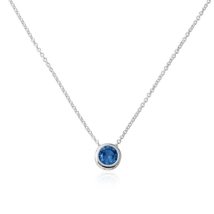 Radley RYJ2027S Silver Tone Blue CZ Solitaire Necklet - J81923