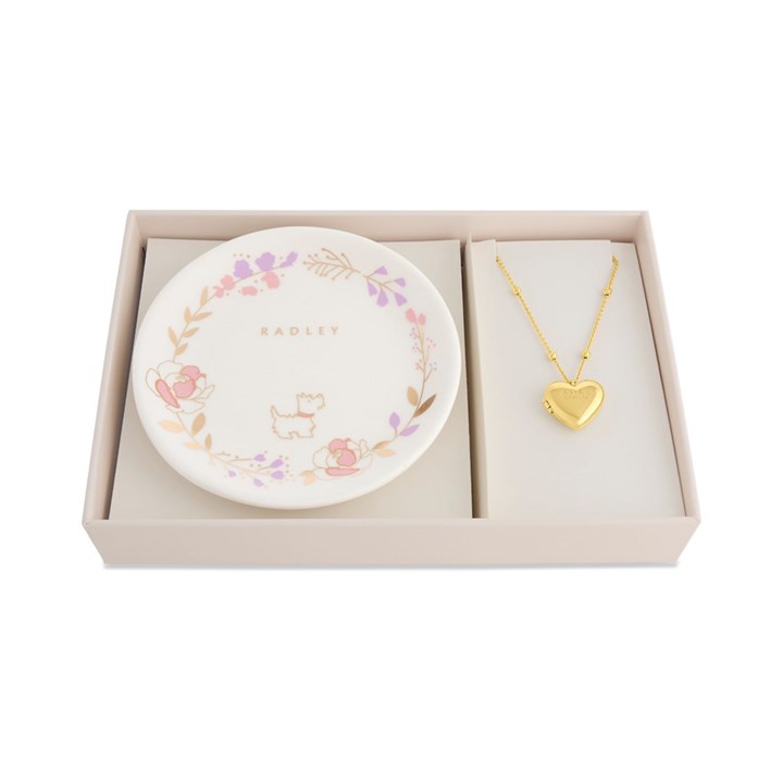 Radley RYJ2482S-TKS-SET Trinket Tray Heart Locket Set - J81969