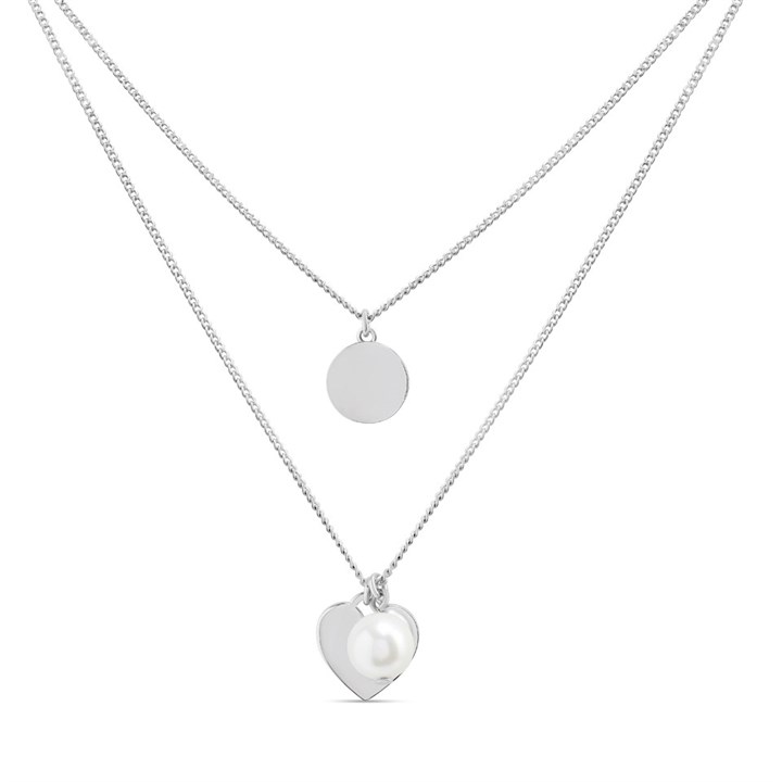 Fiorelli MJ9557 Crystal Heart, Simulated Pearl And Disc Necklace - J82101