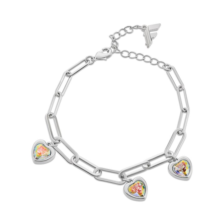 Fiorelli XB1660 Crystal AB Heart Charm Bracelet - J82106