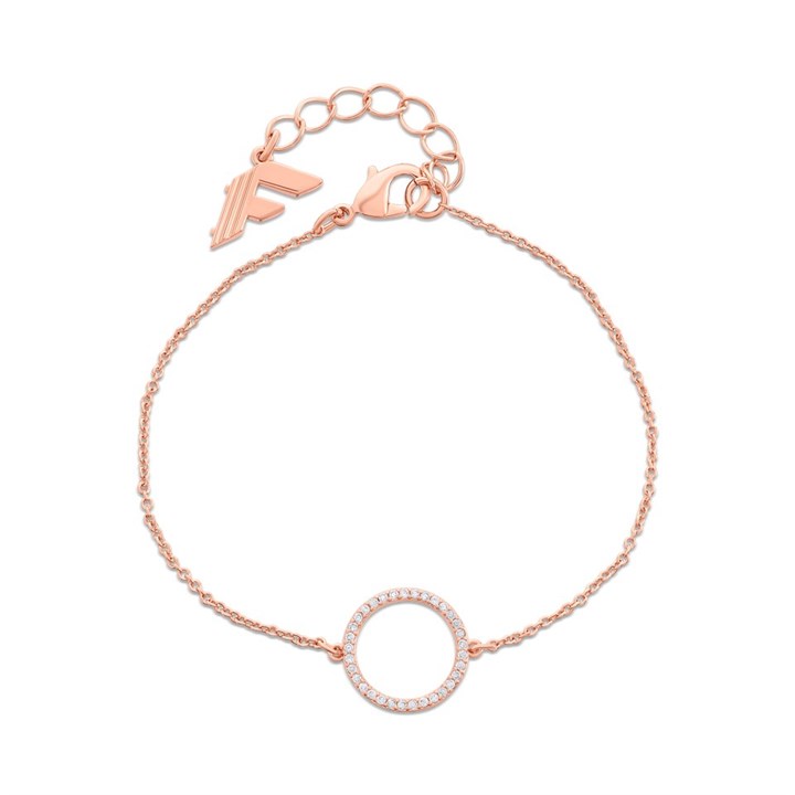 Fiorelli XB4428 Rose Tone CZ Circle Bracelet - J82107