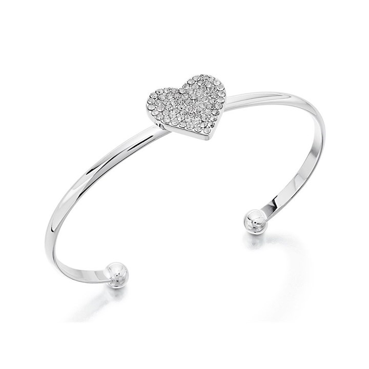 Fiorelli XB1538C Crystal Heart Torc Bangle - J82701