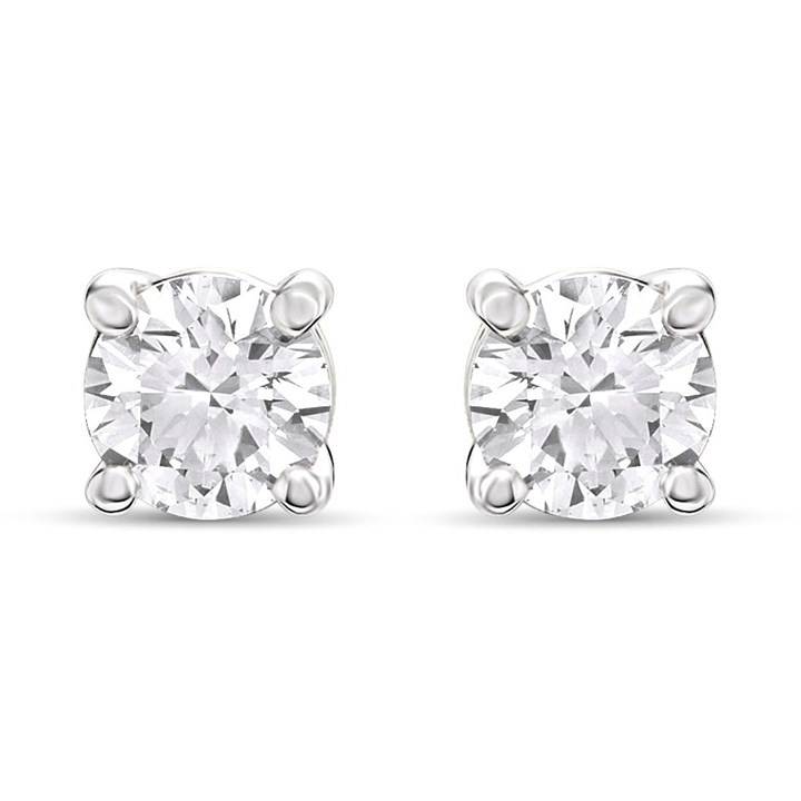 9ct Lab Grown Certificated Diamond Solitaire Earrings, 2ct/pair - L03020