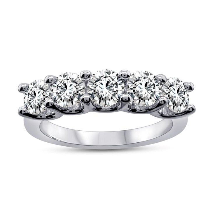Blossom 9ct White Gold Lab Grown Diamond Five Stone Ring -  1.5ct - L40014