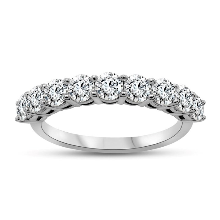 Blossom 9ct White Gold 1 Carat Lab Grown Diamond Half Eternity Ring - L40016