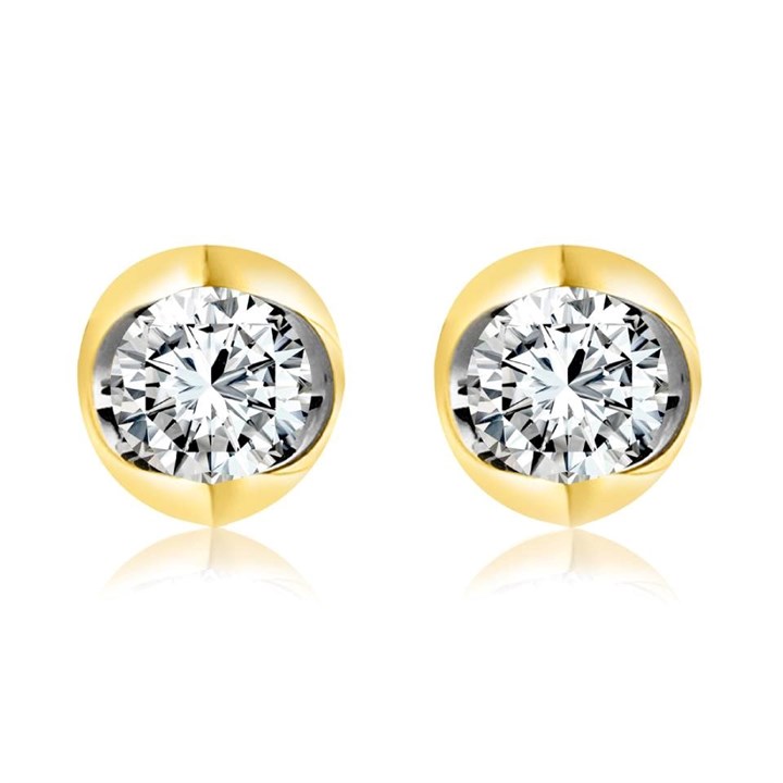 Blossom 9ct Gold 1 Carat Lab Grown Diamond Solitaire Stud Earrings - L40051