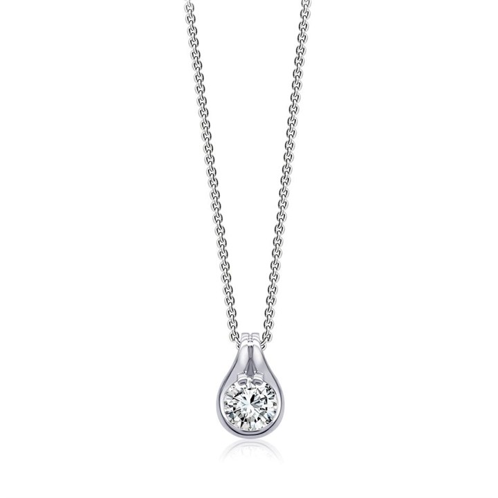 Blossom 9ct White Gold Lab Grown Diamond Necklace - 1/2ct - L40085