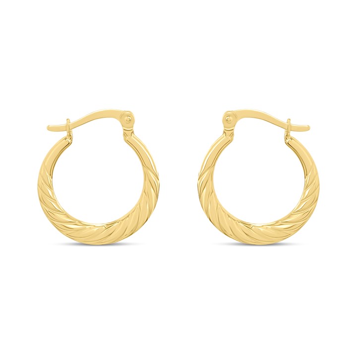 AUREUS Sterling Silver & 9ct Bonded Gold Twist Creole Earrings - M3202