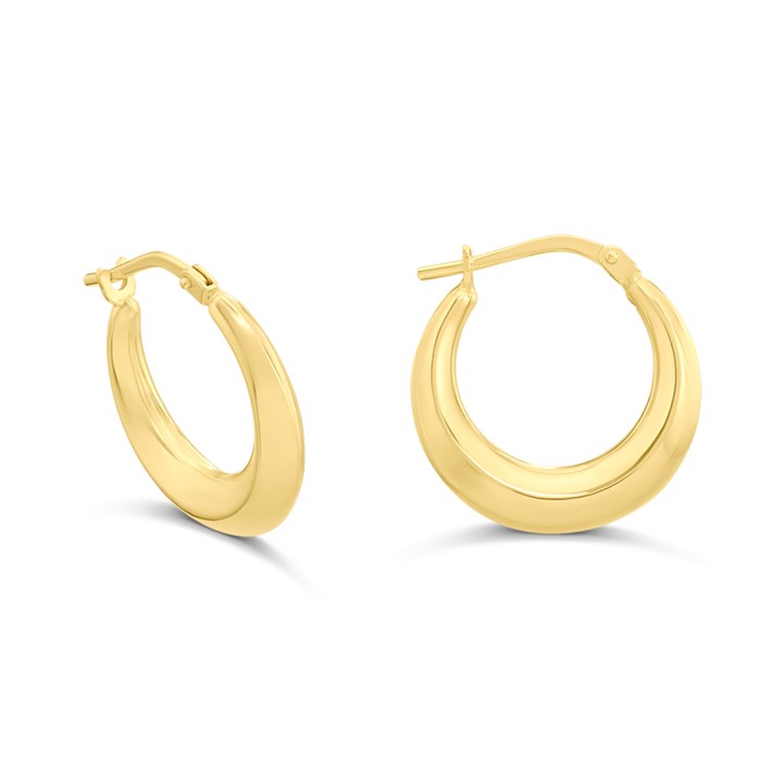 AUREUS Sterling Silver & 9ct Bonded Gold Round 17mm Hoop - M3206