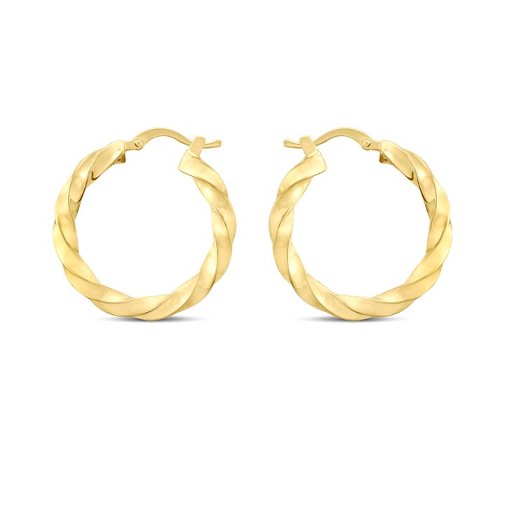 AUREUS Silver And 9ct Bonded Gold Twist Creole Earrings - M3219