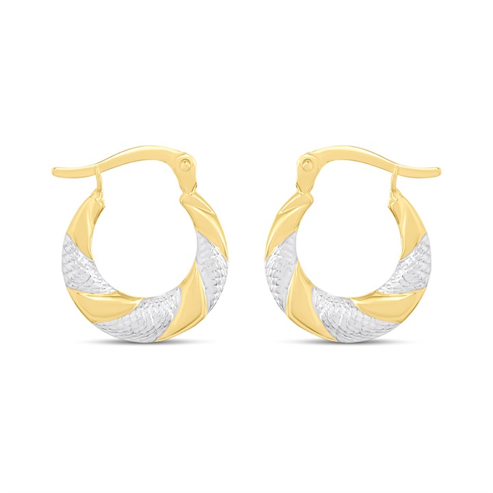 AUREUS Sterling Silver & 9ct Bonded Gold Creole Earring - M3252