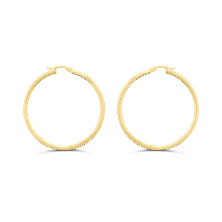 AUREUS Sterling Silver & 9ct Bonded Gold 40mm Hoop Earrings - M3343
