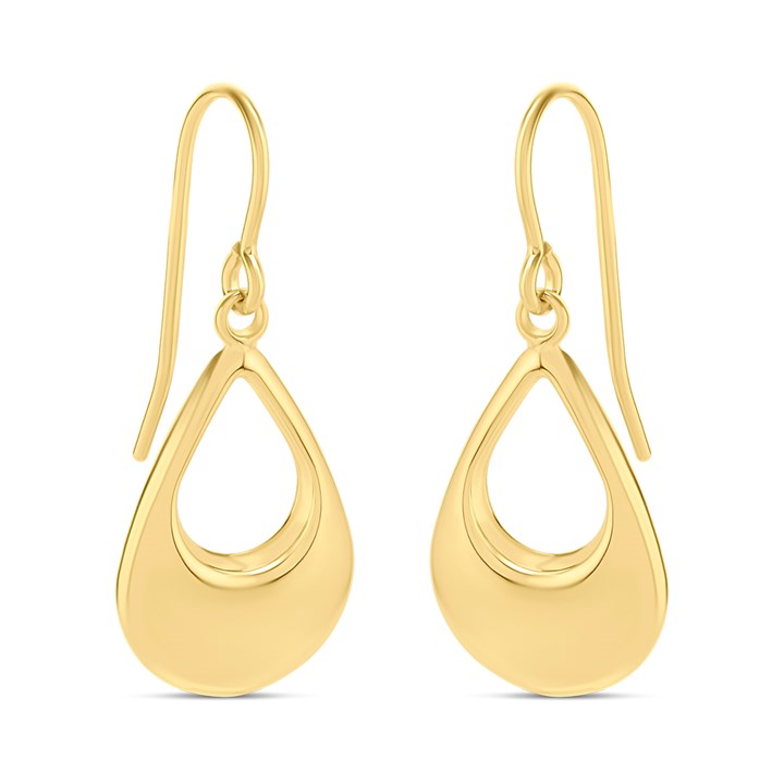 AUREUS Sterling Silver & 9ct Bonded Gold Oval Drop Earrings - M3402