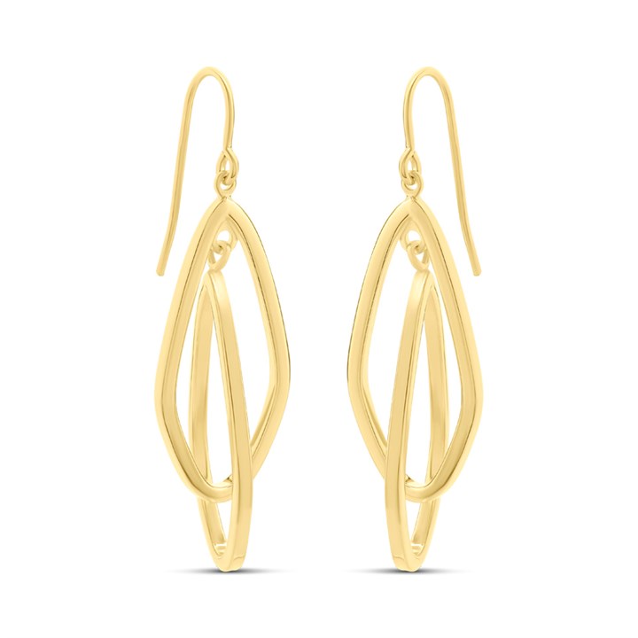 AUREUS Sterling Silver & 9ct Bonded Gold  Double Drop Earrings - M3403