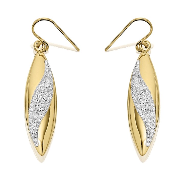 AUREUS Sterling Silver & 9ct Bonded Gold Crystal Teardrop Earrings - M3451