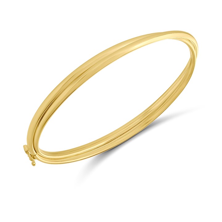 AUREUS Sterling Silver & 9ct Bonded Gold Double Row Bangle - M3504