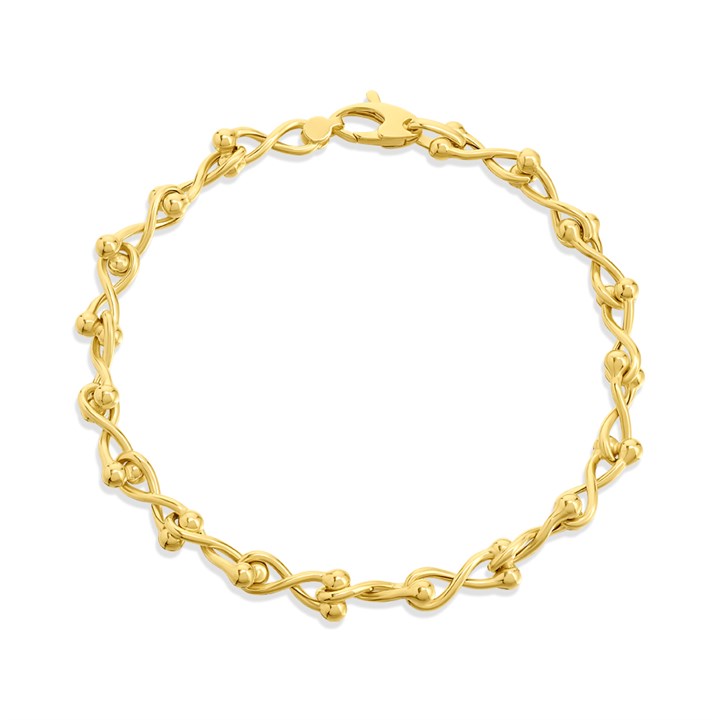 AUREUS Sterling Silver & Bonded Gold Ball and Twist Bracelet - M3651
